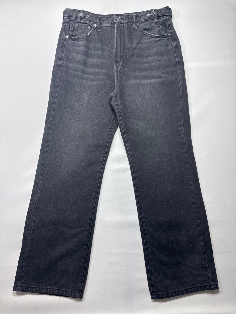 KanCan Women's Cinch Waist Wide Leg Black Jeans - Size 11/29 (33x29)